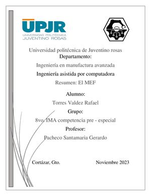 Resumen El Mef Metodo De Los Elementos Finitos