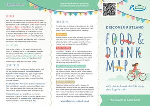 Discover Rutland Food Drink Trail Map