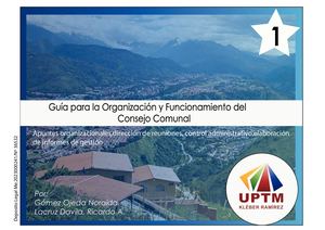 Guía Para La Formación  y Organización del Consejo Comunal