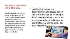 Historia Y Desarrollo De La Ofimática