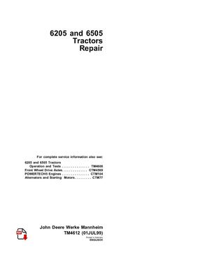 Tm4612 John Deere 6205 & 6505 Tractors Technical Manual