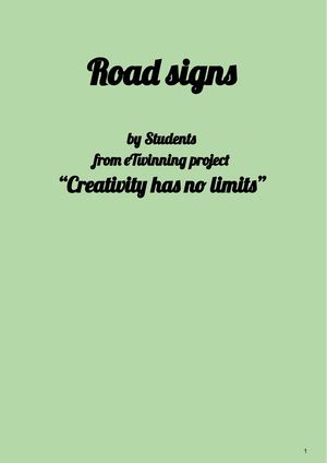 Road Signs (task in "Creativity has no limits" eTwinning project)