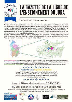 Gazette Ligue 39 N°1 Avril 2022