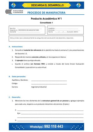 Procesos De Manufactura PA 1