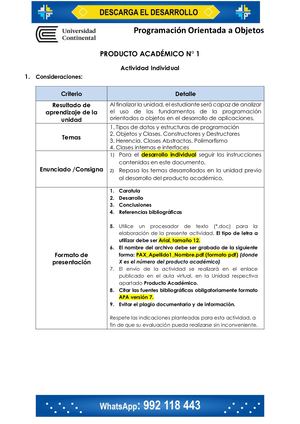 Programación Orientada A Objetos Pa1