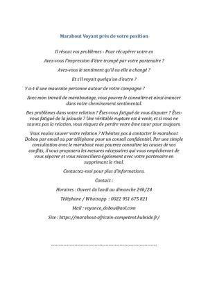 Marabout Voyant Près De Votre Position