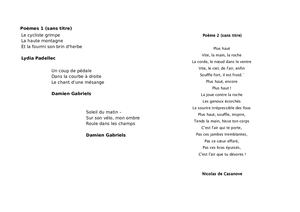 Textes Poésie Sport