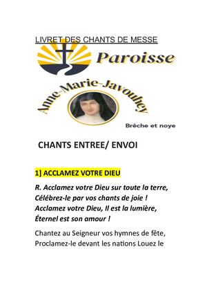 Livret Chant En Ligne