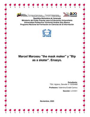 Marcel Marceau The Mask Maker Y Bip As A Skater