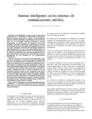 Antenas inteligentes en los sistemas de comunicaciones móviles.
