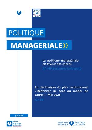 Charte Ap Politique Manageriale Gh Sun Octobre 23 Diffusé Le 17102023
