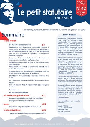 Le Petit Statutaire Octobre 2023