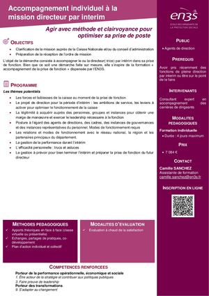 Accompagnement Individuel à La Mission Directeur Par Interim