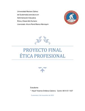 Proyecto Final De éTica Profesional