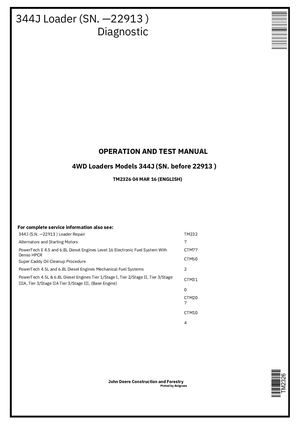 John Deere 344j 4wd Loader Diagnostic Operation And Test Service Manual