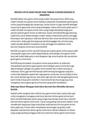 Bos918 Ii Situs Game Online Yang Terbaik Ii Mudah Menang Se Indonesia