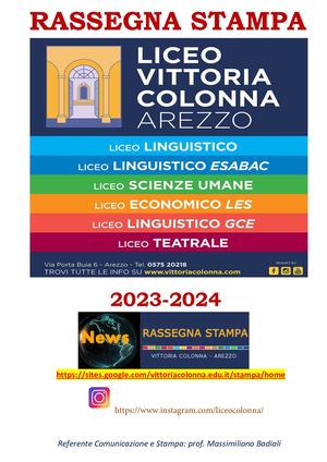 LICEO VITTORIA COLONNA AREZZO RASSEGNA STAMPA 2023 2024
