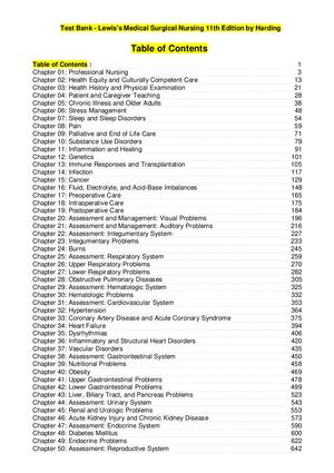 Test Bank For Lewis’s Medical Surgical Nursing 11th Edition By Harding