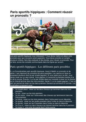Paris sportifs hippiques : Comment réussir un pronostic ?