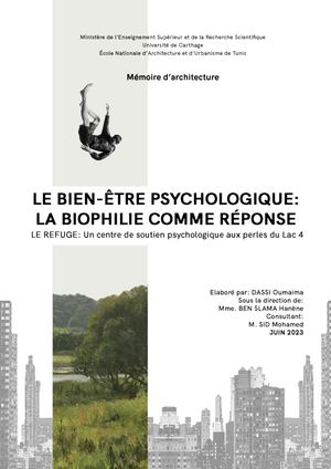 Mémoire d'architecture "Le bien-être psychologique: La biophilie comme réponse."