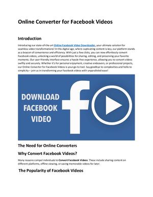 Online Fb Video Downloader
