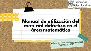 Manual de utilización del material didáctico en el área matemática
