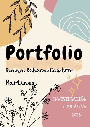 Documento A4 Portada De Portfolio Moderno Sencillo Colores Pastel
