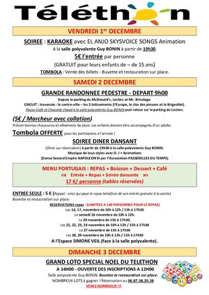 Programme Téléthon 2023