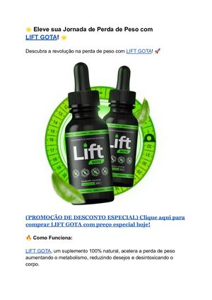 Lift Gota: Descubra O Segredo Da Perda De Peso