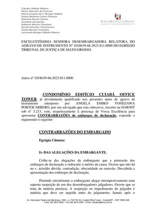 Claudio Stábile Diz Que Sra Angela Portocarrero Tenta Rediscutir Matérias Preclusas