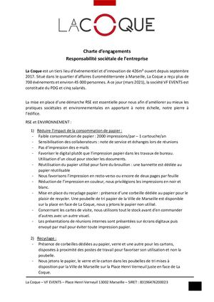Demarches Rse La Coque 2021
