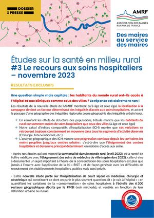 Études sur la santé en milieu rural - Le recours aux soins hospitaliers