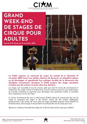 CP CIAM - Week-end cirque pour adultes - NOV23
