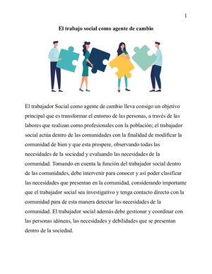 trabajo social como agente de cambio