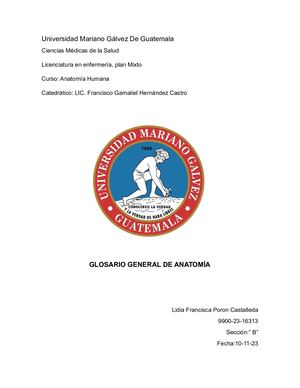 Glosario General de anatomía