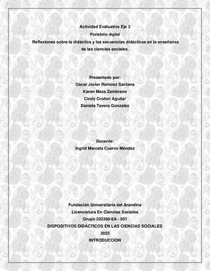 Actividad Desarrollada Eje 3 DISPOSITIVOS DIDÁCTICOS EN LAS CIENCIAS SOCIALES Grupo 202360-6A - 501