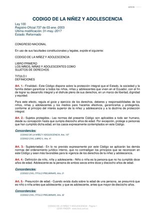 Documento Código Niñez Adolescencia