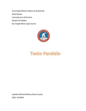 Texto Paralelo Gestión De Calidad