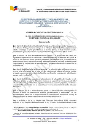 Creación Y Funcionamiento De Instituciones Educativas