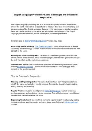 English Language Proficiency Exam Challenges And Successful Preparation (1)