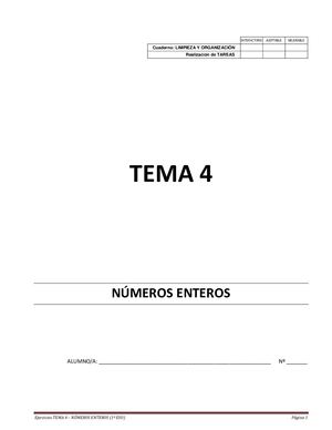 Cuadernillo Numeros Enteros