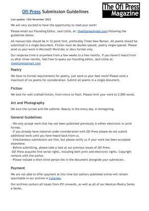 The Ofi Press Submission Guidelines