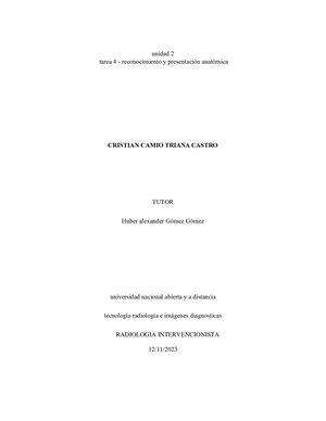 Tarea 4 Reconocimiento Y Presentación De Anatómica Camilotriana