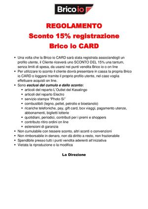 Regolamento Sconto 15% Brico Io Card