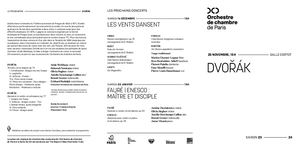 Programme de salle du 25/11/2023