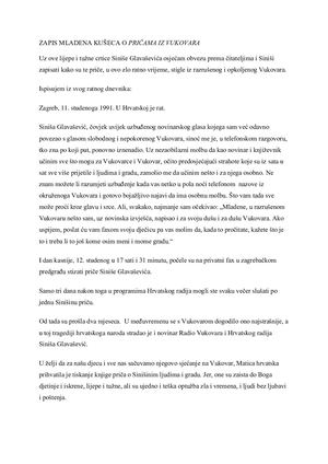 Siniša Glavašević:  Priče Iz Vukovara