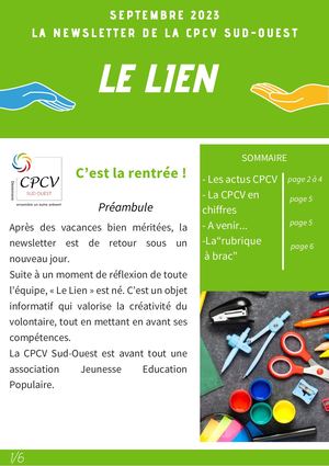 Le Lien Septembre 2023 CPCV Sud-Ouest
