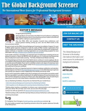 GLOBAL BACKGROUND SCREENER - OCTOBER 2023