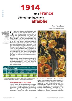 3 Rhpg9 1914, Une France Démographiquement Affaiblie Baux