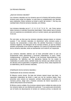 Los Números Naturales